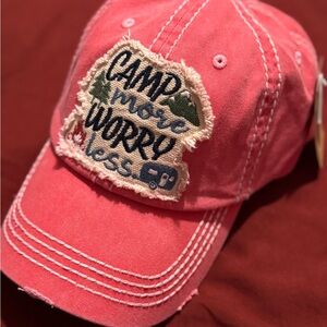 Brand New Pink Camping Cap with Patch Design